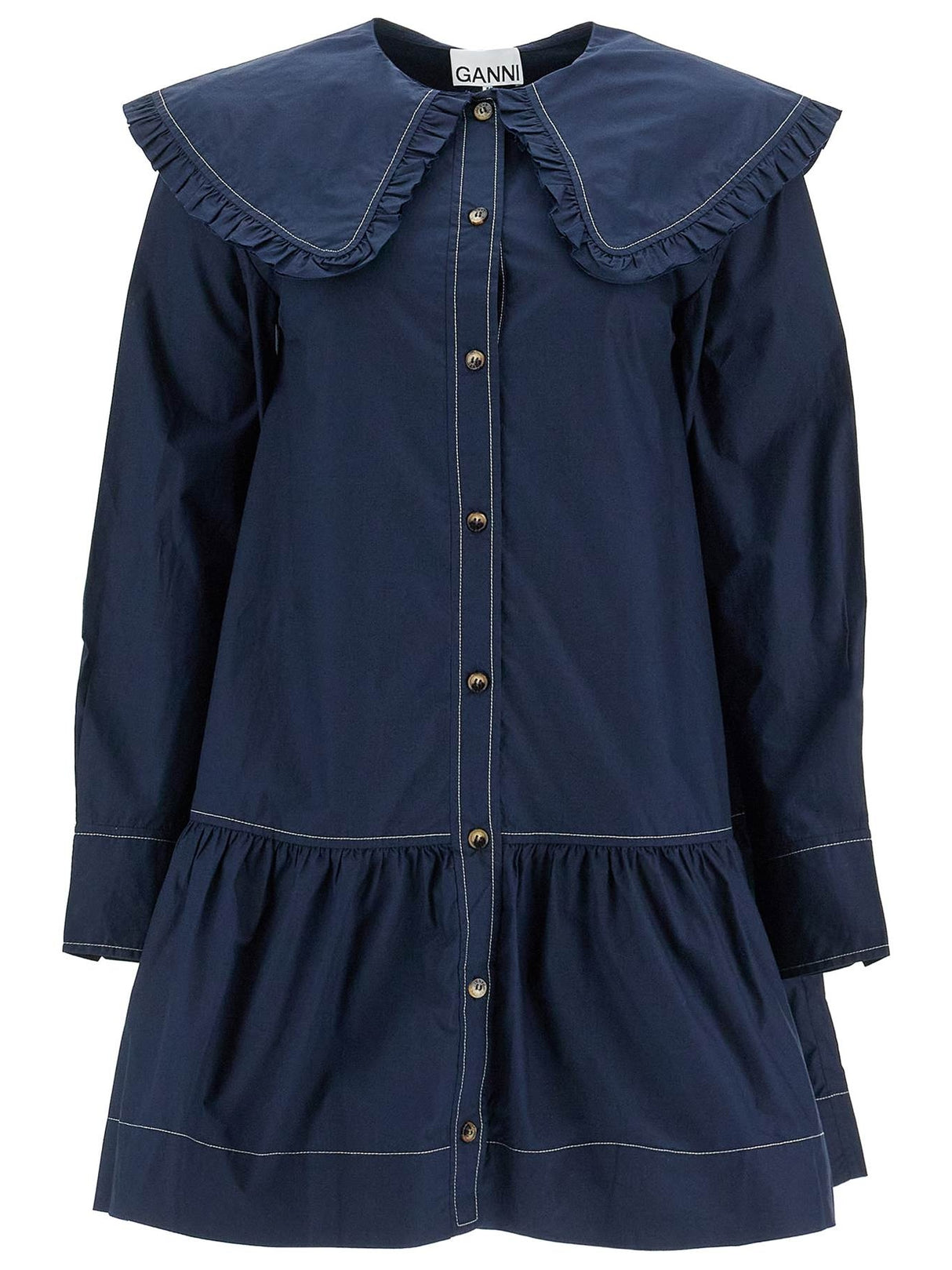 Mini Chemisier Shirt Dress-Ganni-JOHN JULIA