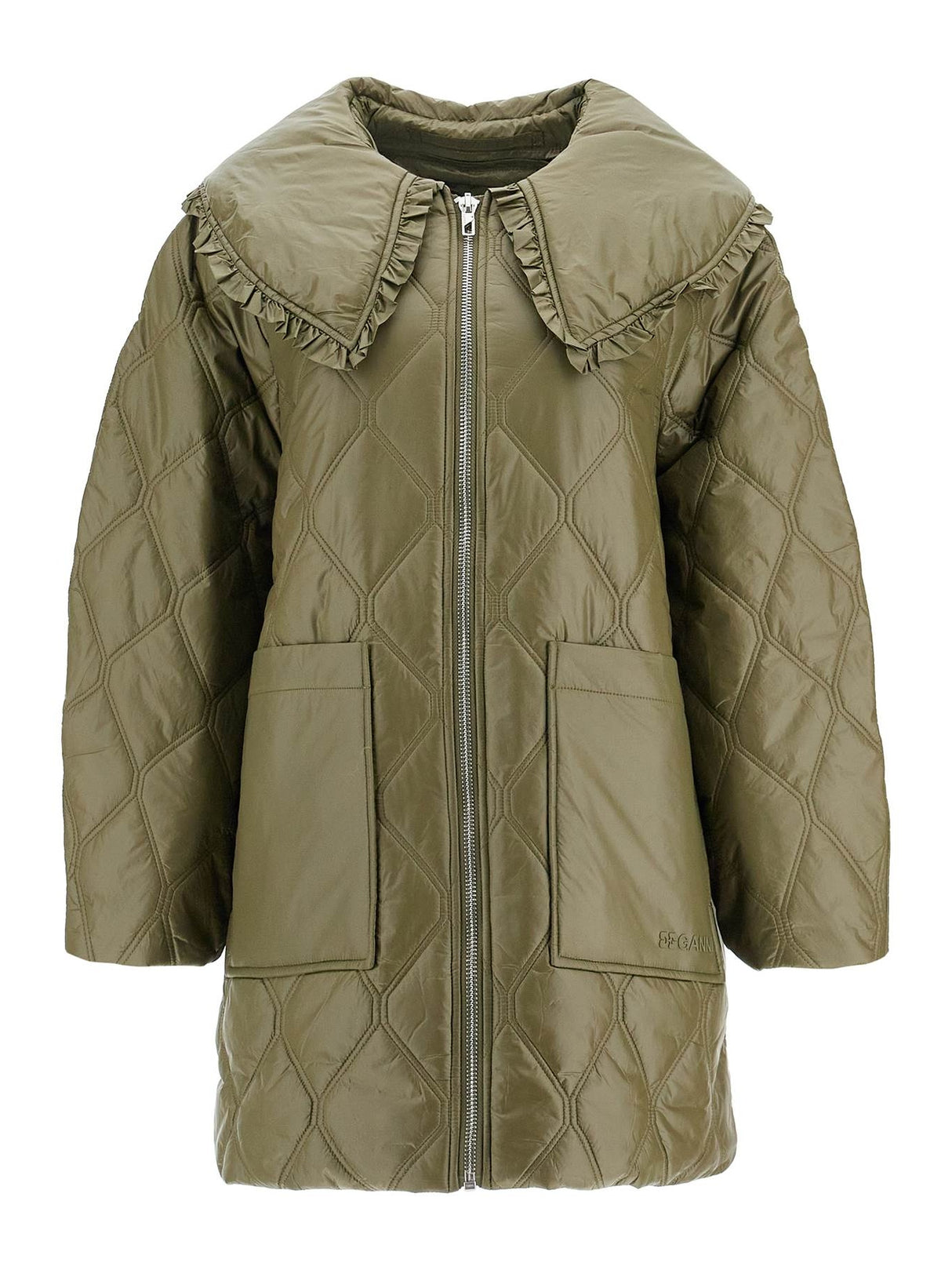 Oversized Collar Down Jacket-GANNI-JOHN JULIA