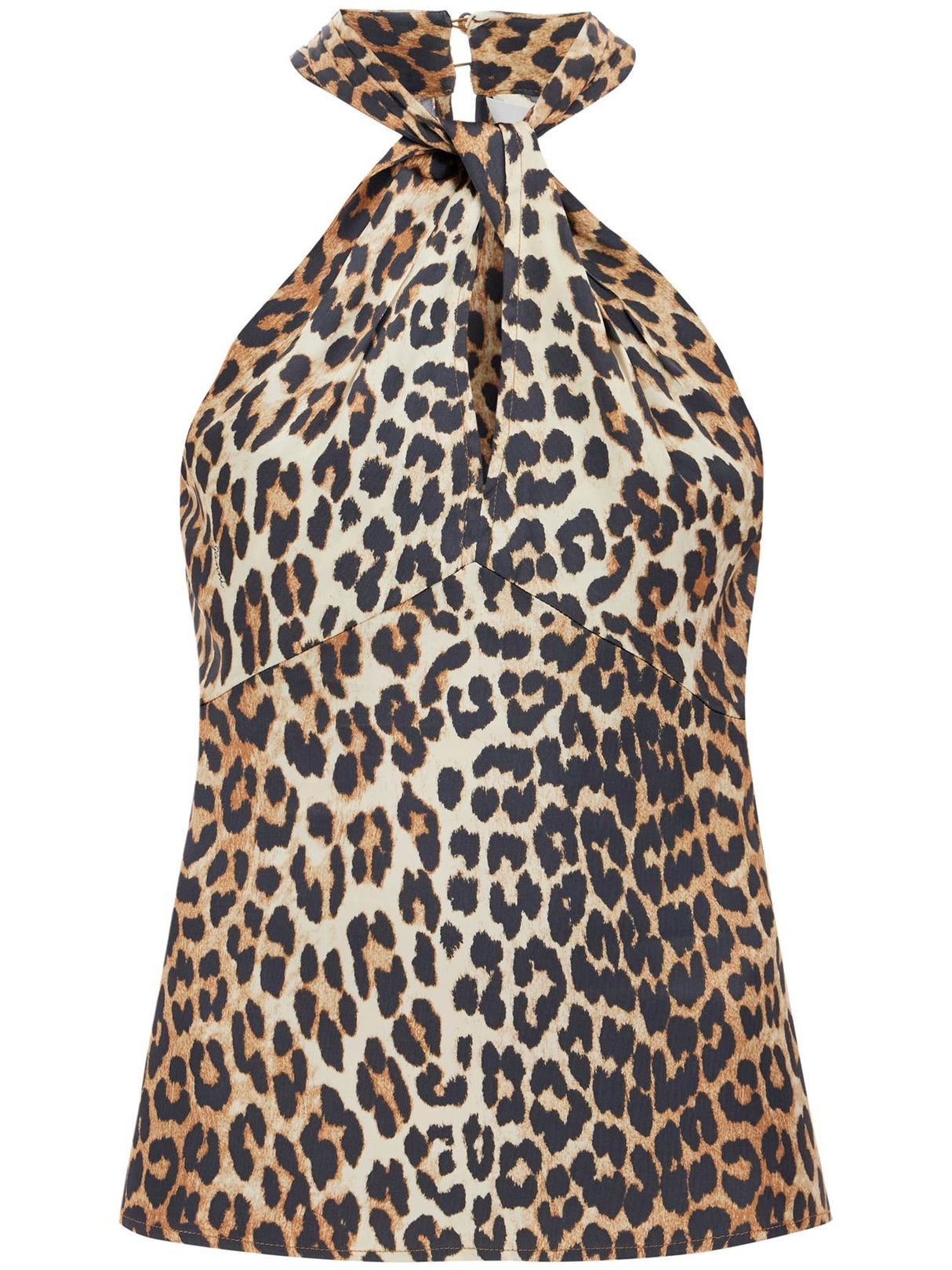 Leopard Print Satin Top For-GANNI-JOHN JULIA