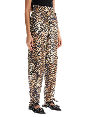 Leopard Print Satin Cargo Pants-GANNI-JOHN JULIA