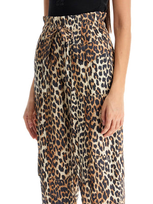 Leopard Print Satin Cargo Pants-GANNI-JOHN JULIA