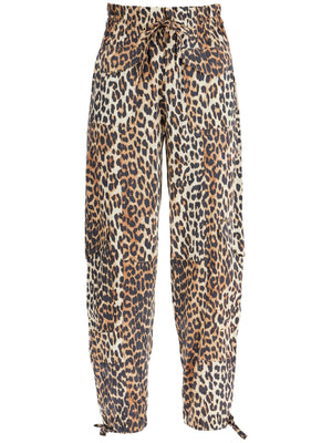 Leopard Print Satin Cargo Pants-GANNI-JOHN JULIA