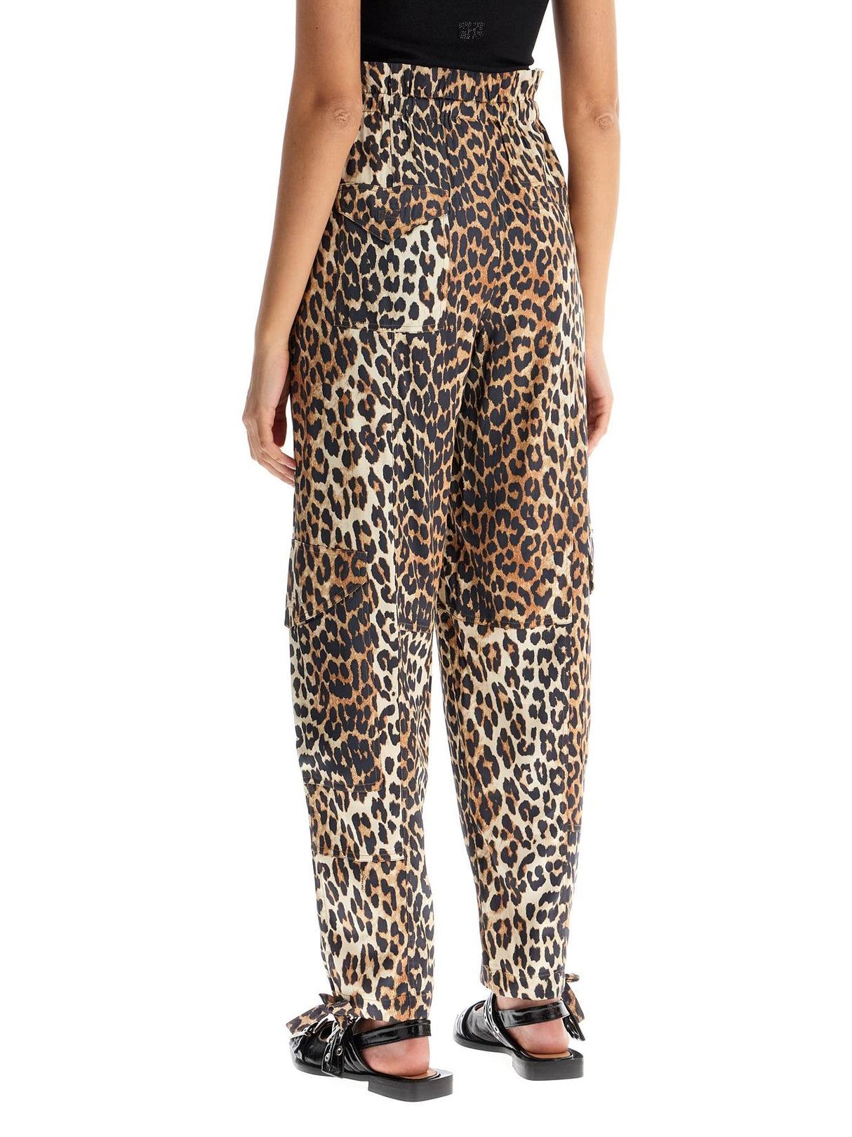 Leopard Print Satin Cargo Pants-GANNI-JOHN JULIA