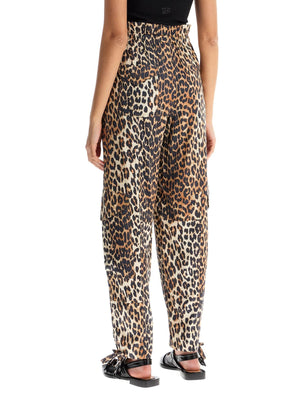 Leopard Print Satin Cargo Pants-GANNI-JOHN JULIA