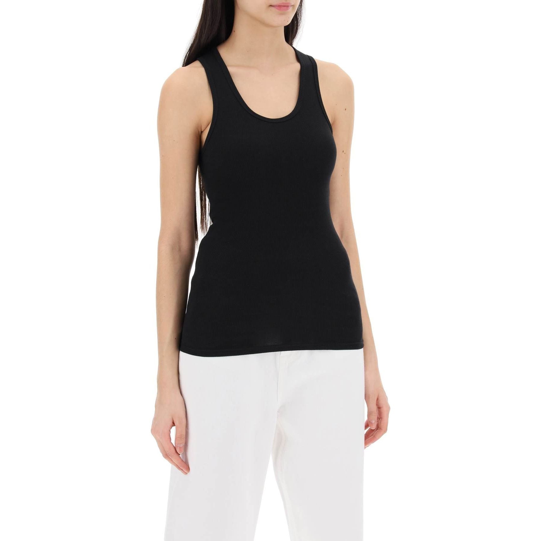 Ribbed Sleeveless Top With