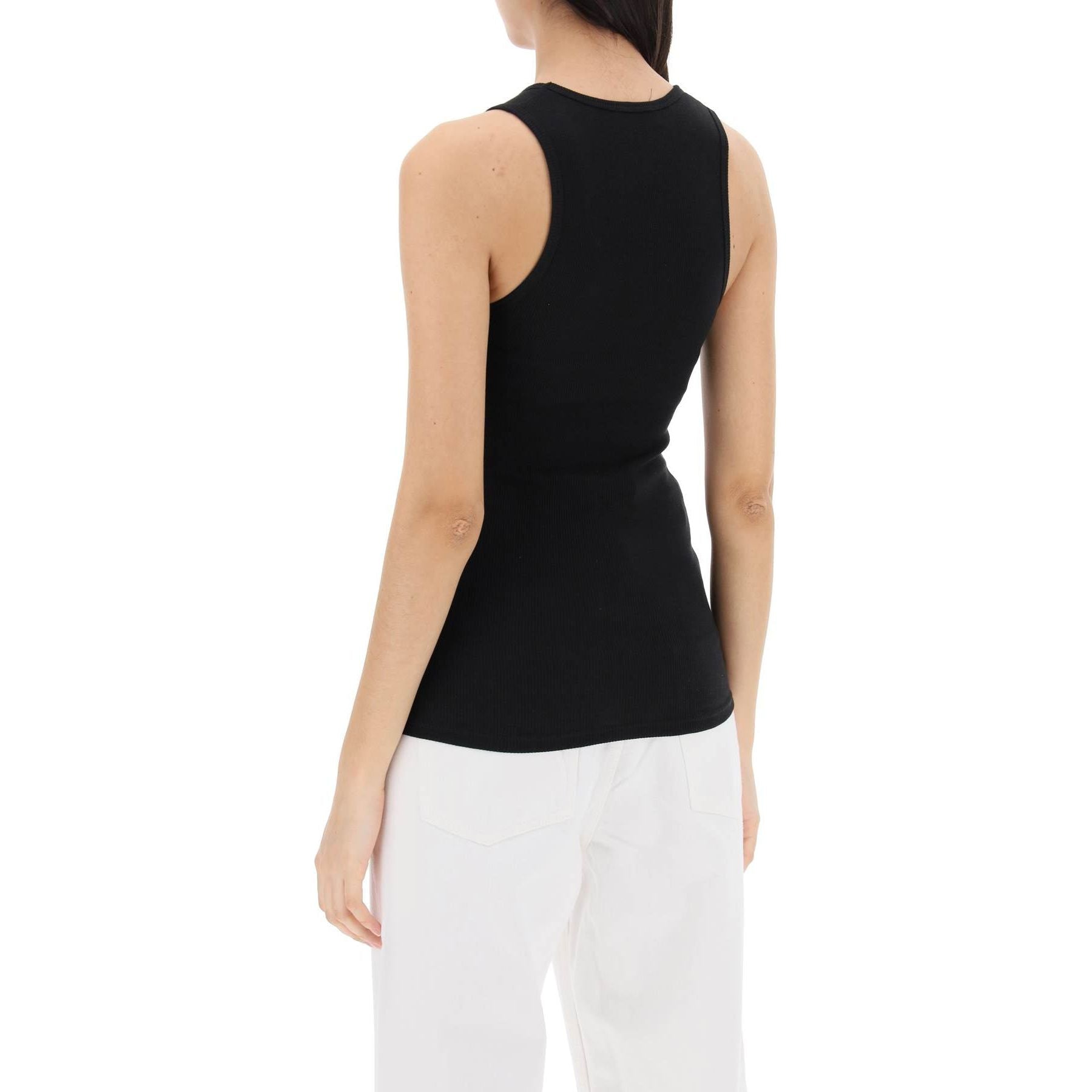 Ribbed Sleeveless Top With