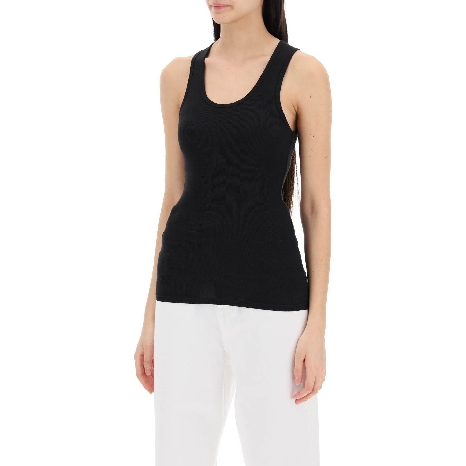 Ribbed Sleeveless Top With