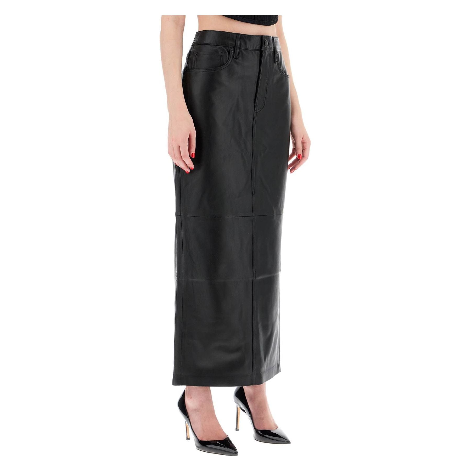 Leather Column Skirt For Women