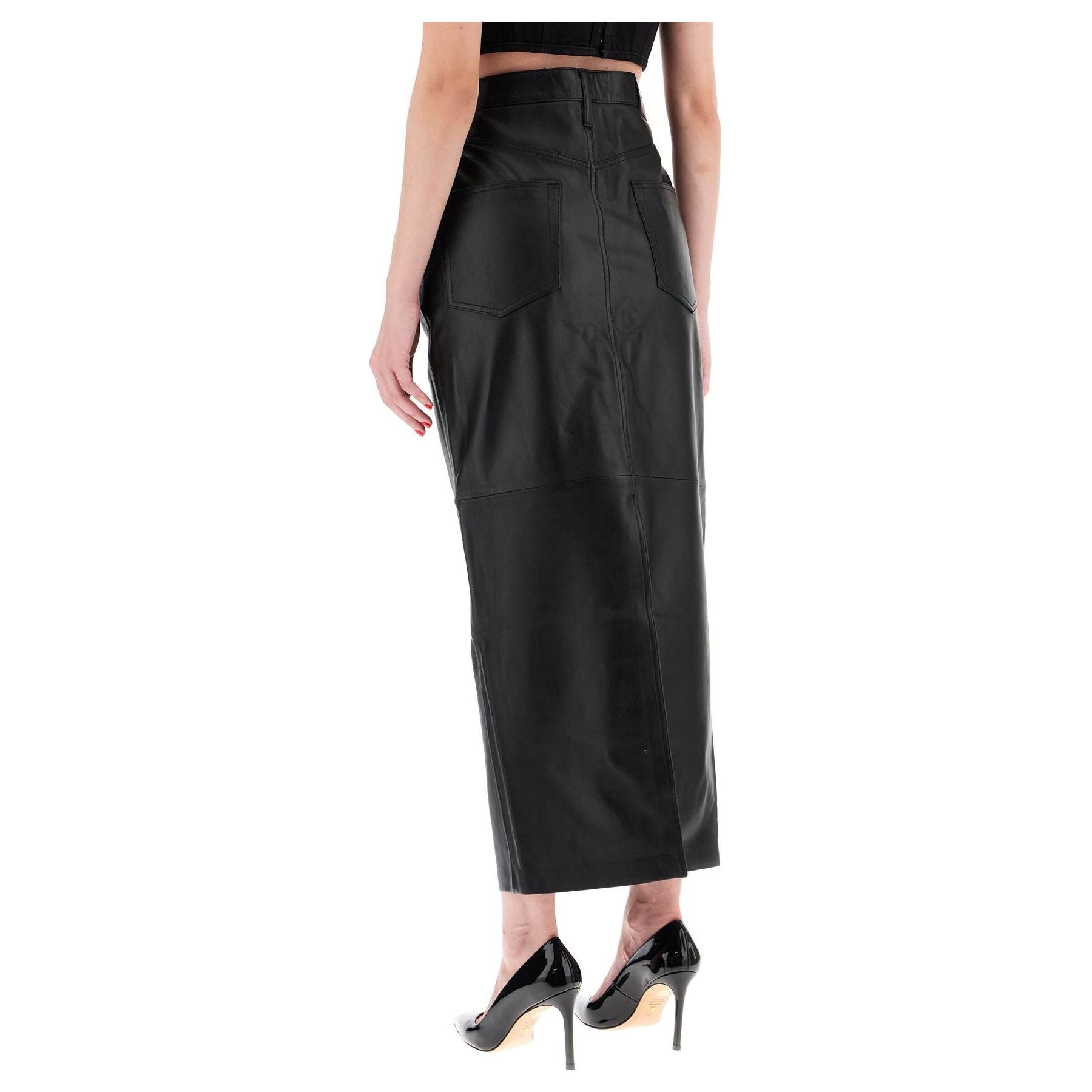 Leather Column Skirt For Women