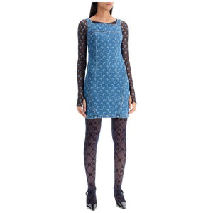 Moon Motif Denim Mini Dress