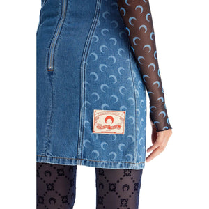 Moon Motif Denim Mini Dress