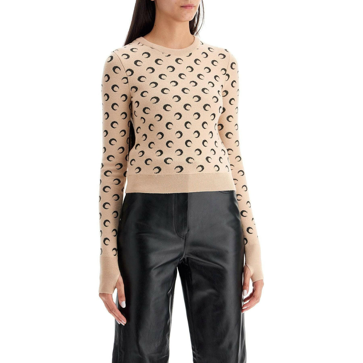 Cropped Moon Jacquard Pul.