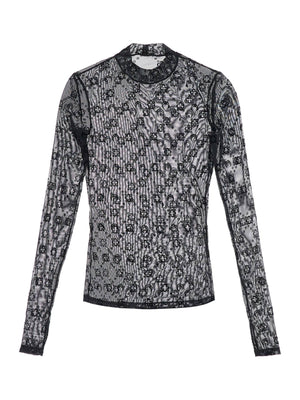 Flocked Mesh Top With Moonogram-MARINE SERRE-JOHN JULIA