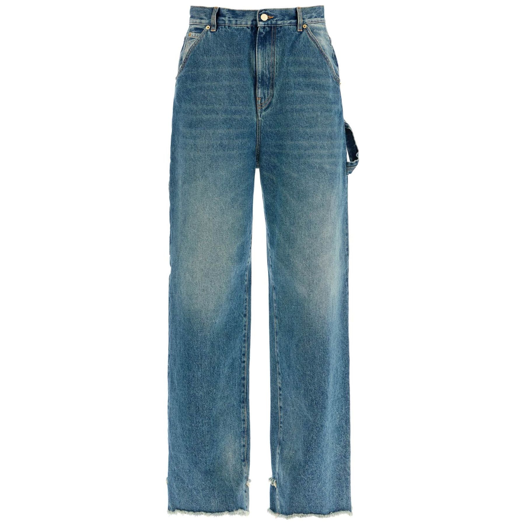 Loose Fit Carpenter Jeans Distressed Finish