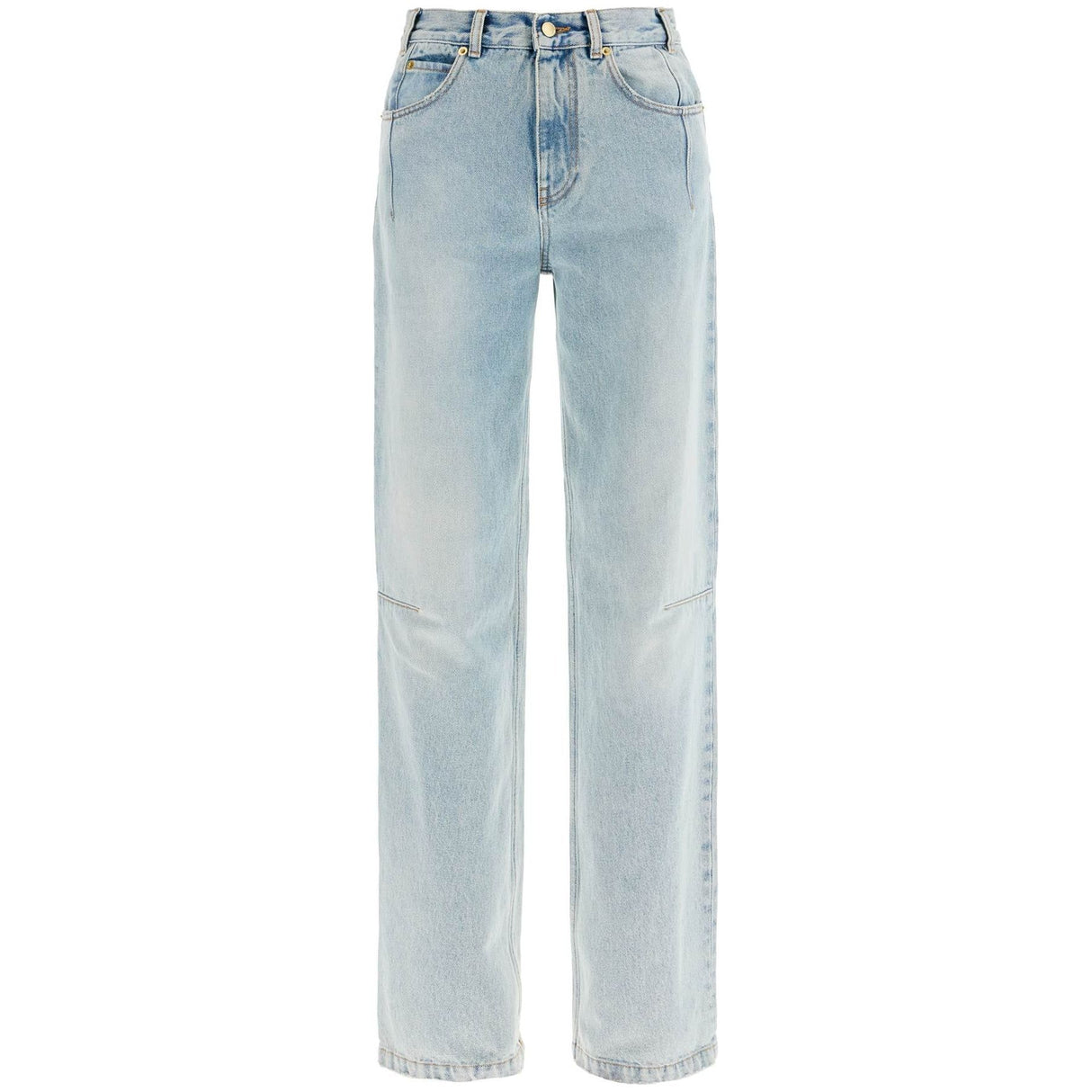 Straight Leg Cotton Denim Jeans