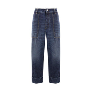 Wide-Leg Denim Jeans-BOTTEGA VENETA-JOHN JULIA