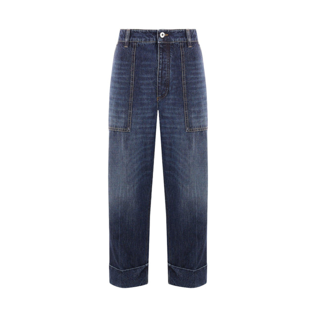 Wide-Leg Denim Jeans-BOTTEGA VENETA-JOHN JULIA