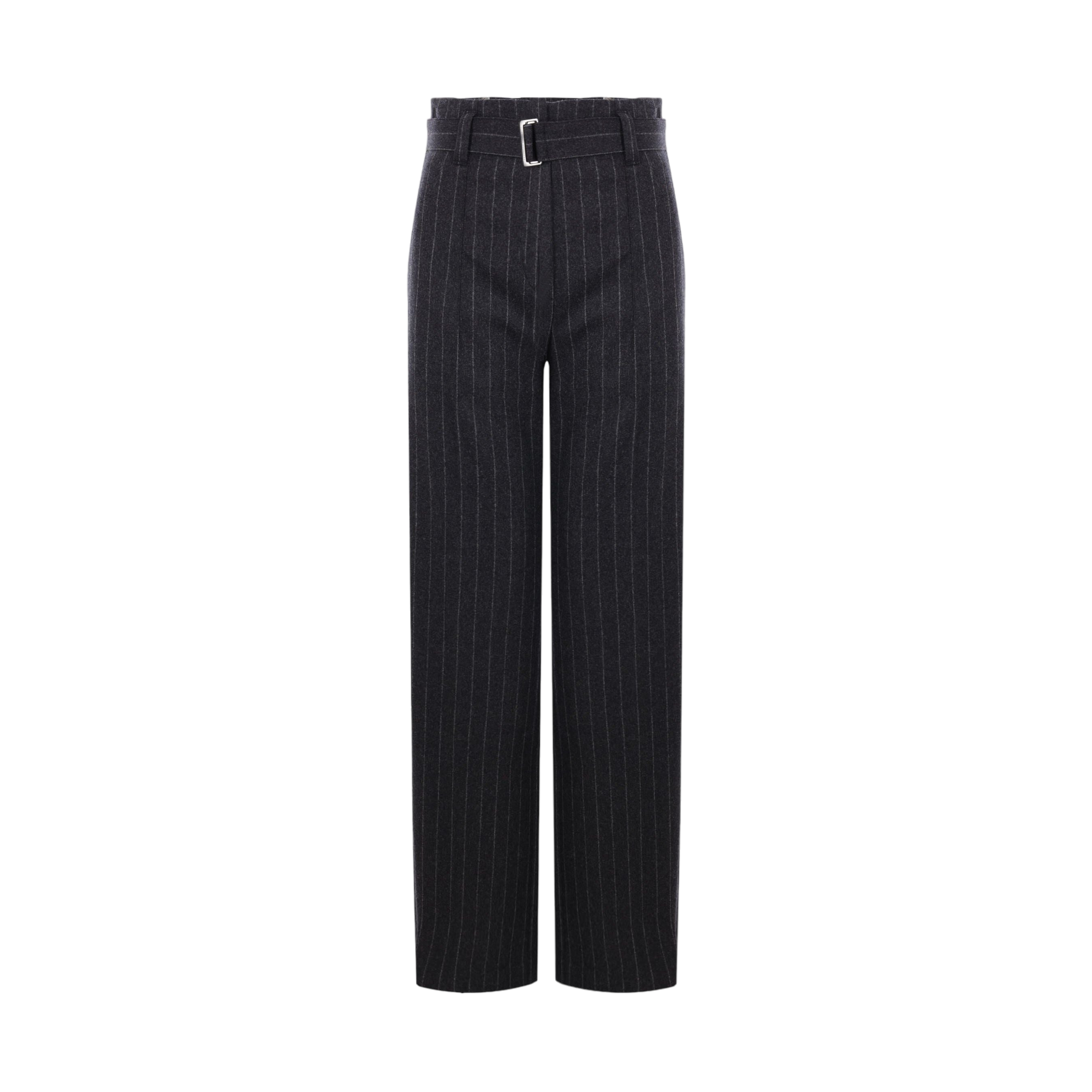 Wide-leg Belted Pinstriped Wool Trousers-BRUNELLO CUCINELLI-JOHN JULIA