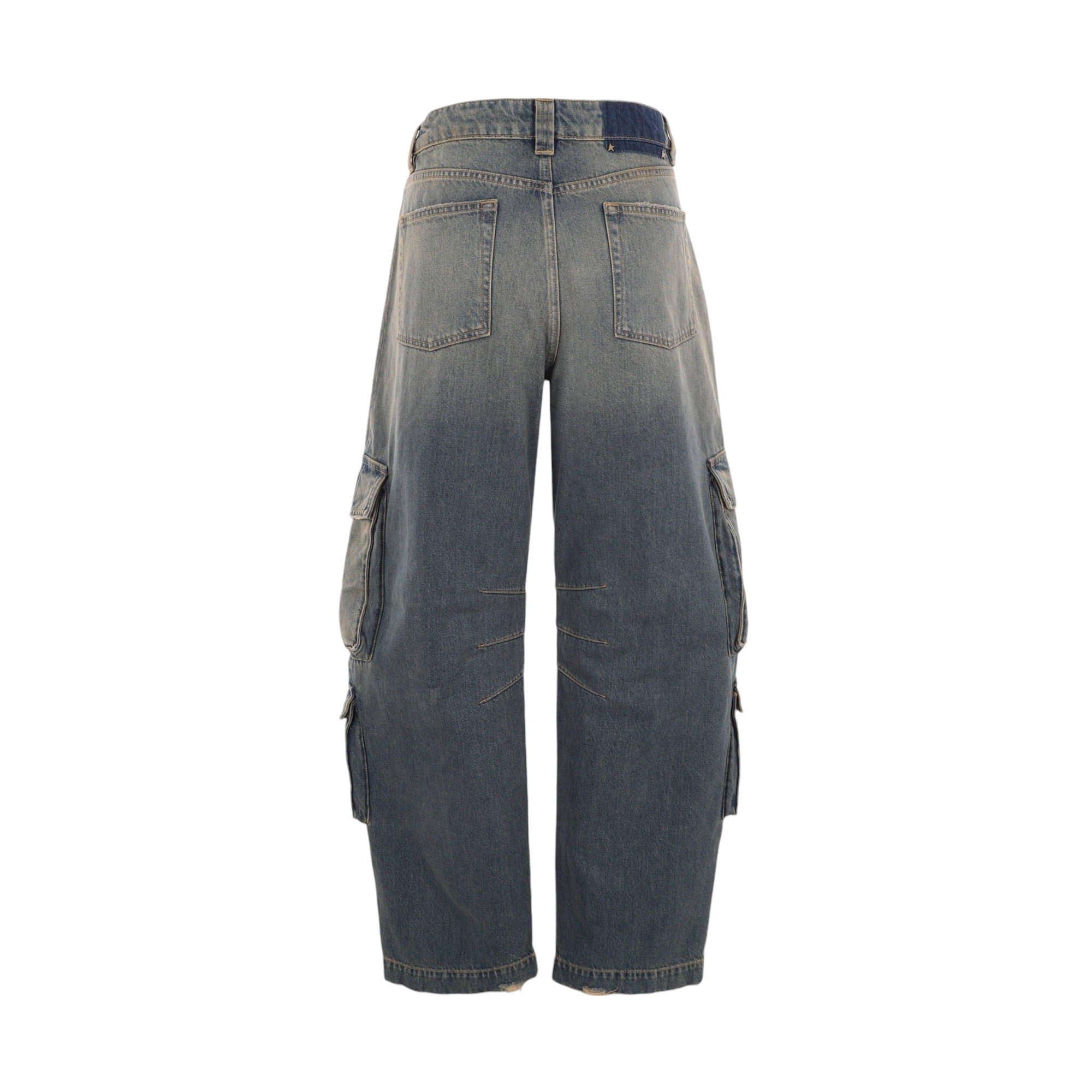 Wide-leg Cargo Denim Jeans-GOLDEN GOOSE-JOHN JULIA