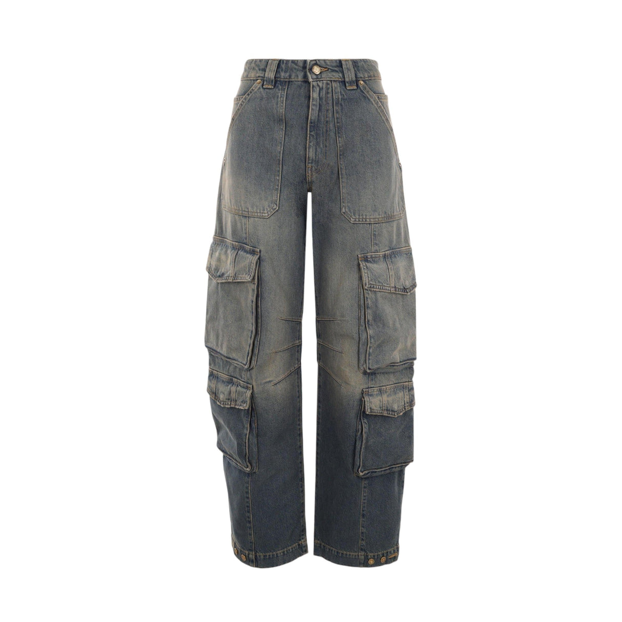 Wide-leg Cargo Denim Jeans-GOLDEN GOOSE-JOHN JULIA