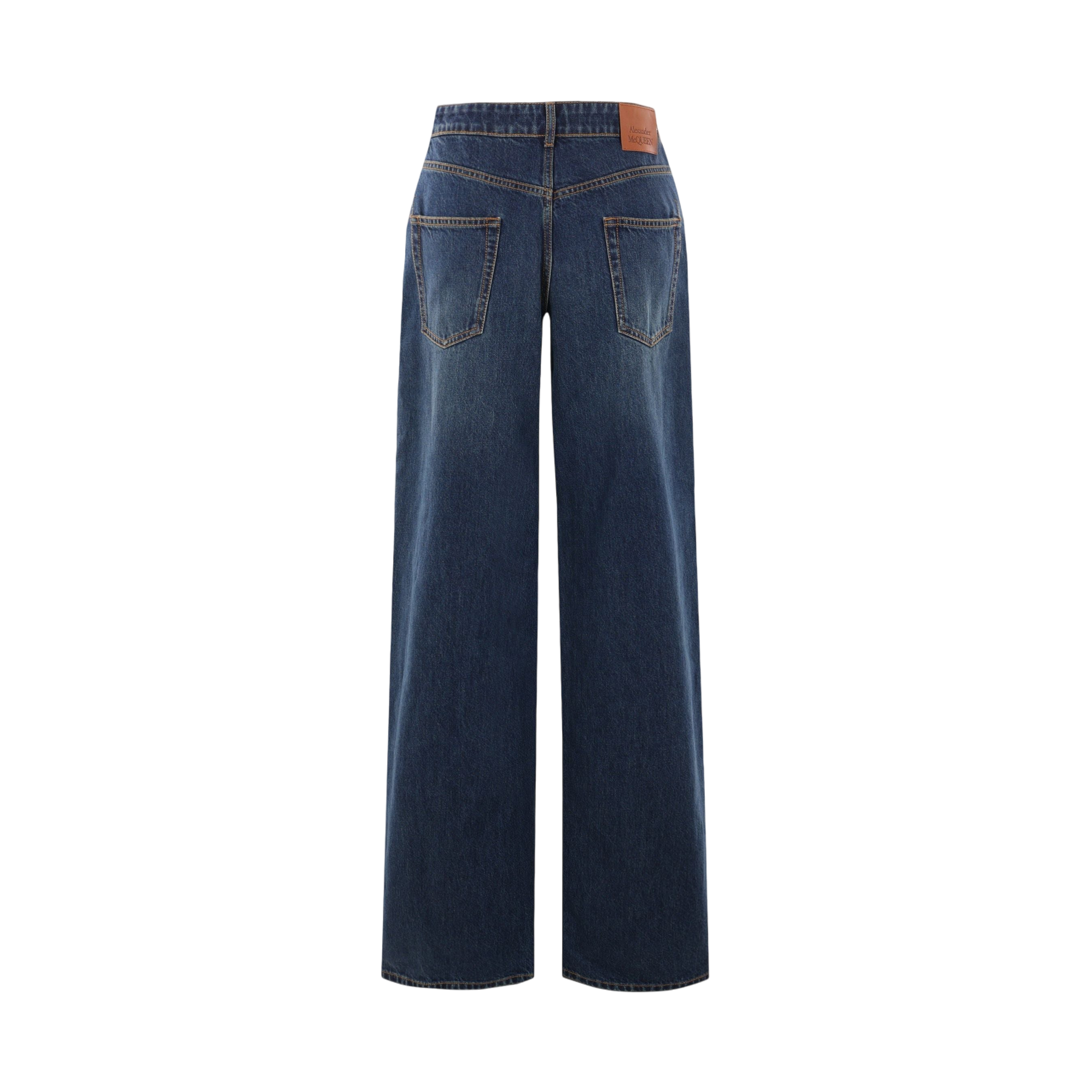 Wide-leg Denim Jeans-ALEXANDER MCQUEEN-JOHN JULIA