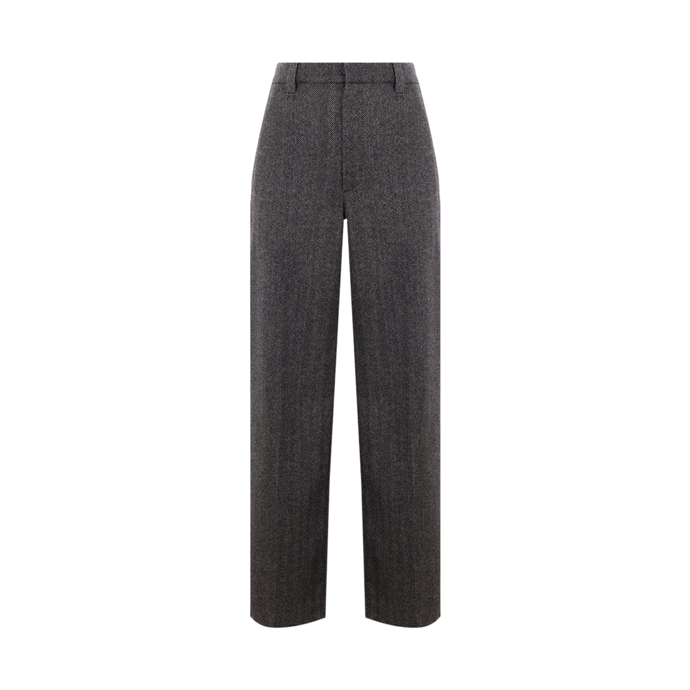 Wide-leg Herringbone Wool Trousers-BRUNELLO CUCINELLI-JOHN JULIA