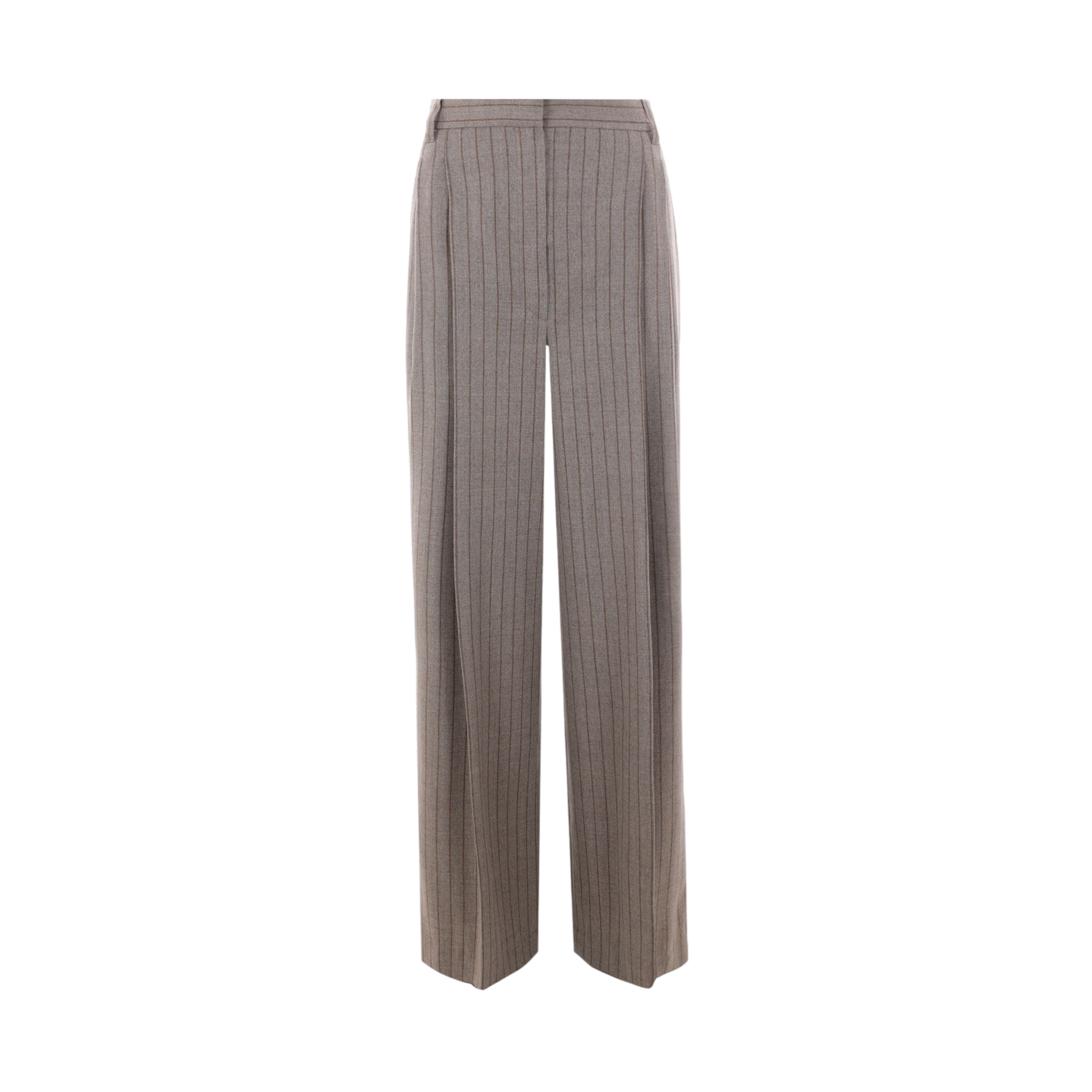 Wide-leg Pinstripe Wool Trousers-BRUNELLO CUCINELLI-JOHN JULIA