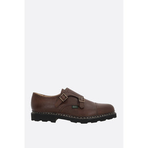 William Grainy Leather Monk Strap Shoes-PARABOOT-JOHN JULIA