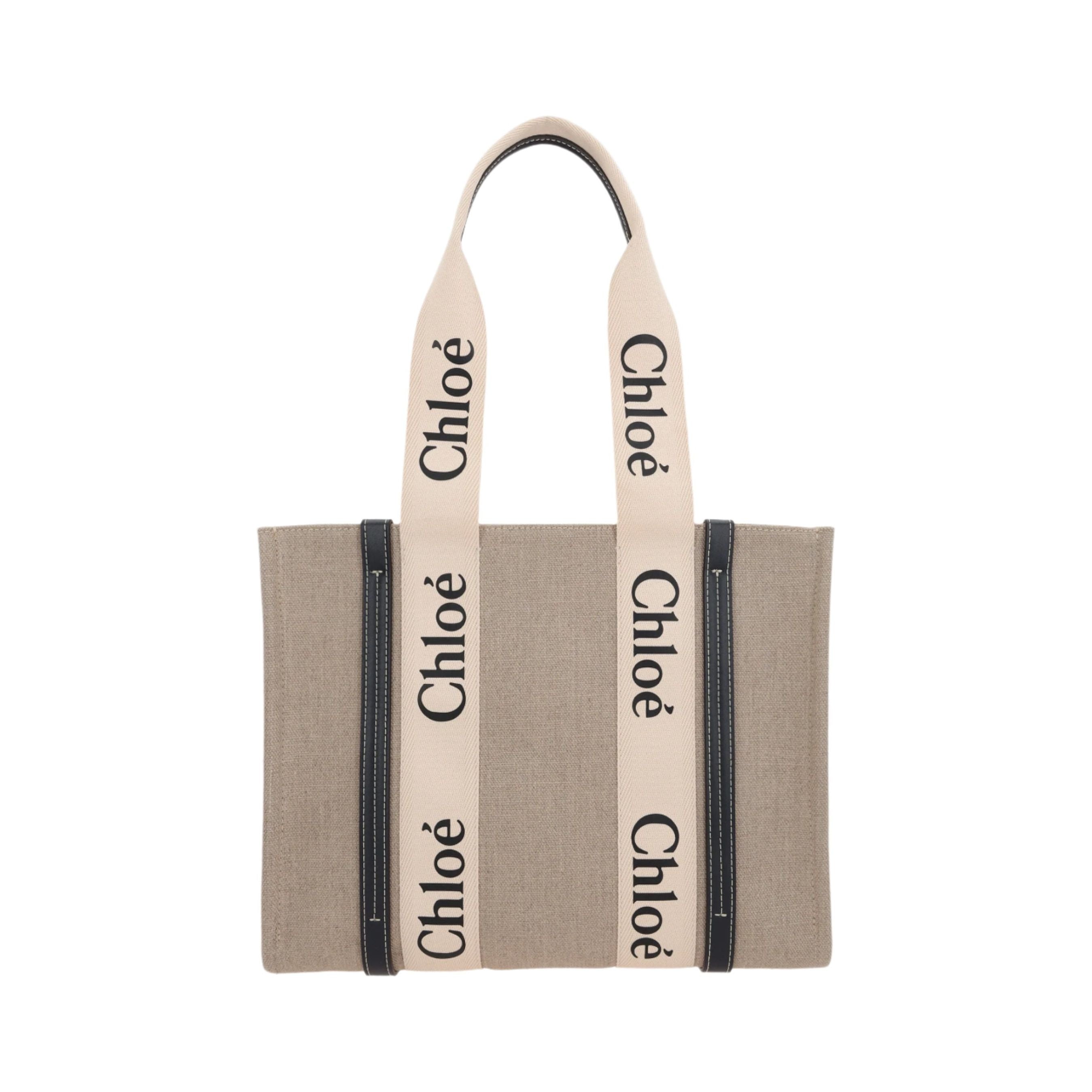 Woody Medium Canvas Tote Bag-CHLOÉ-JOHN JULIA