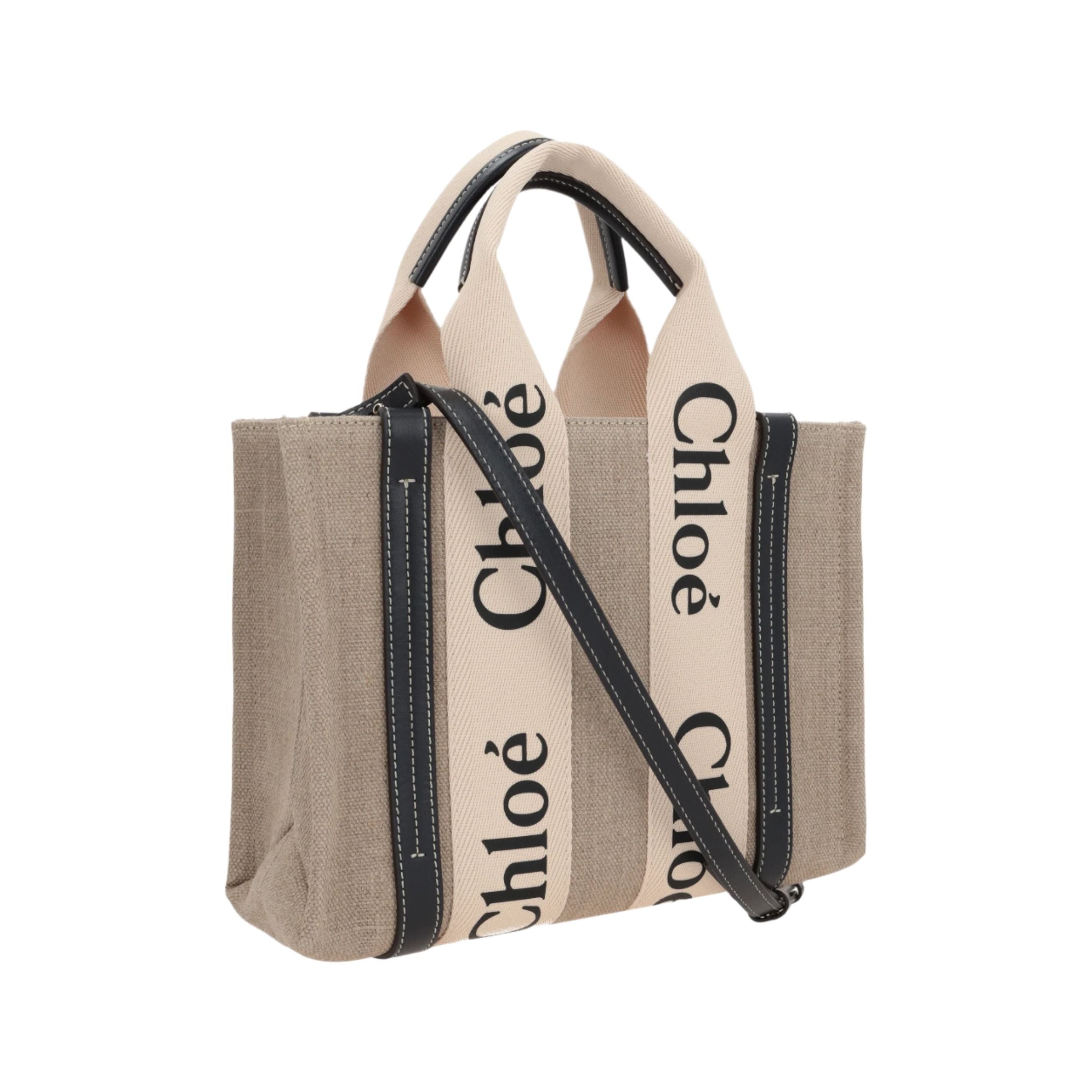 Woody Small Canvas Tote Bag-CHLOÉ-JOHN JULIA