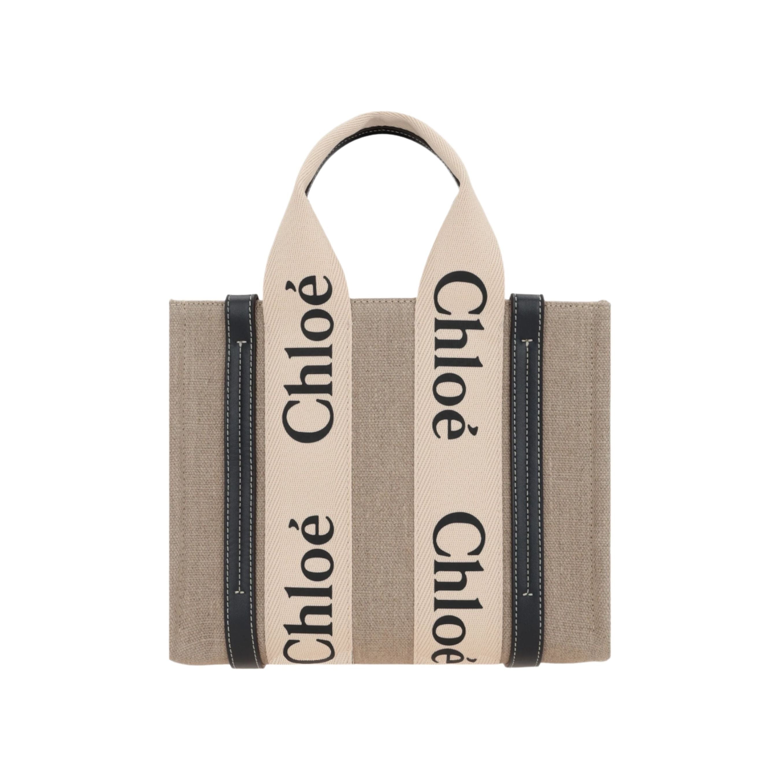 Woody Small Canvas Tote Bag-CHLOÉ-JOHN JULIA