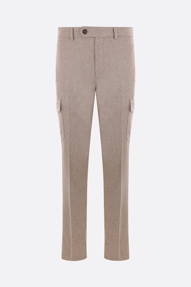 Wool And Cashmere Cargo Trousers-INCOTEX-JOHN JULIA