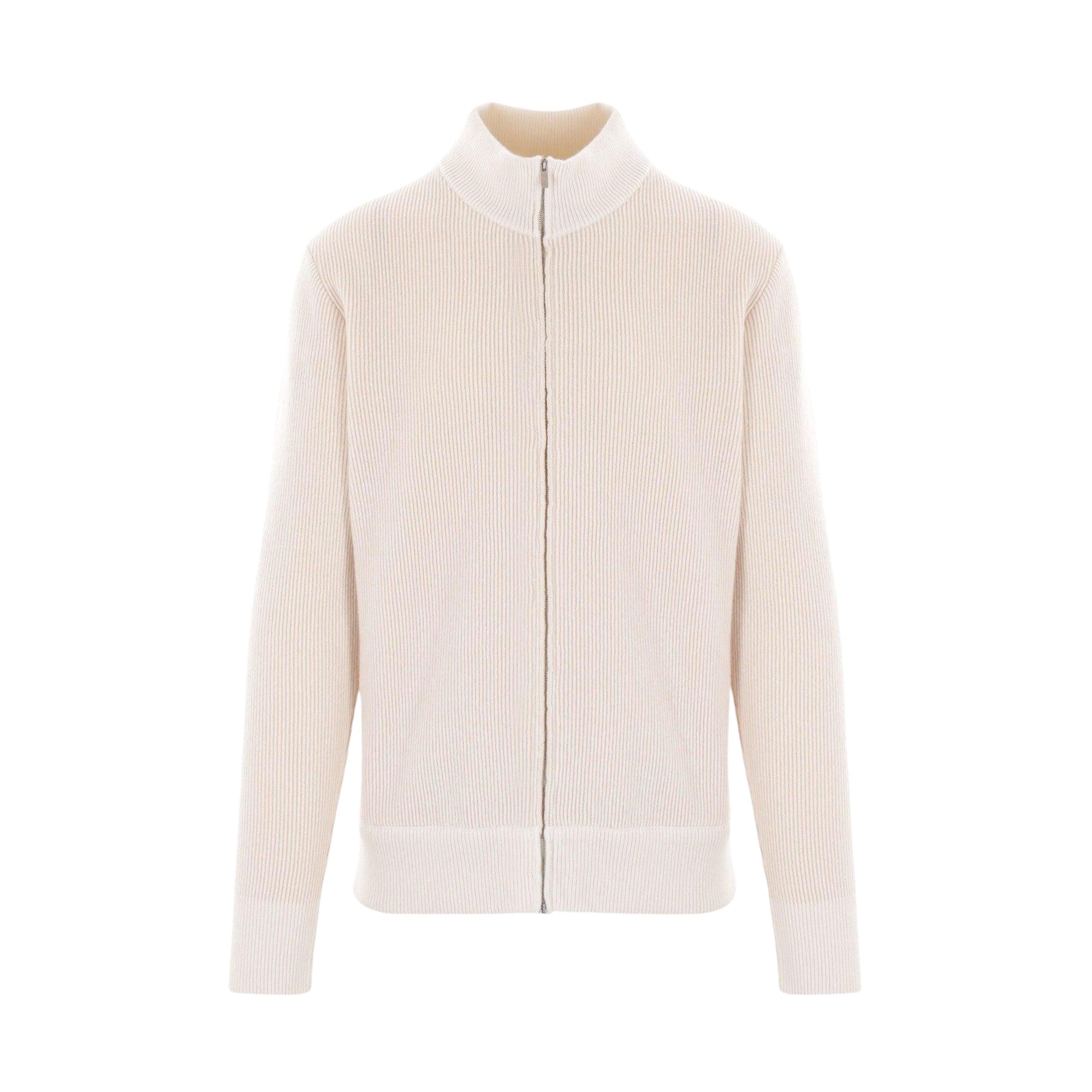 Wool and Cashmere Full-zip Cardigan-LARDINI-JOHN JULIA