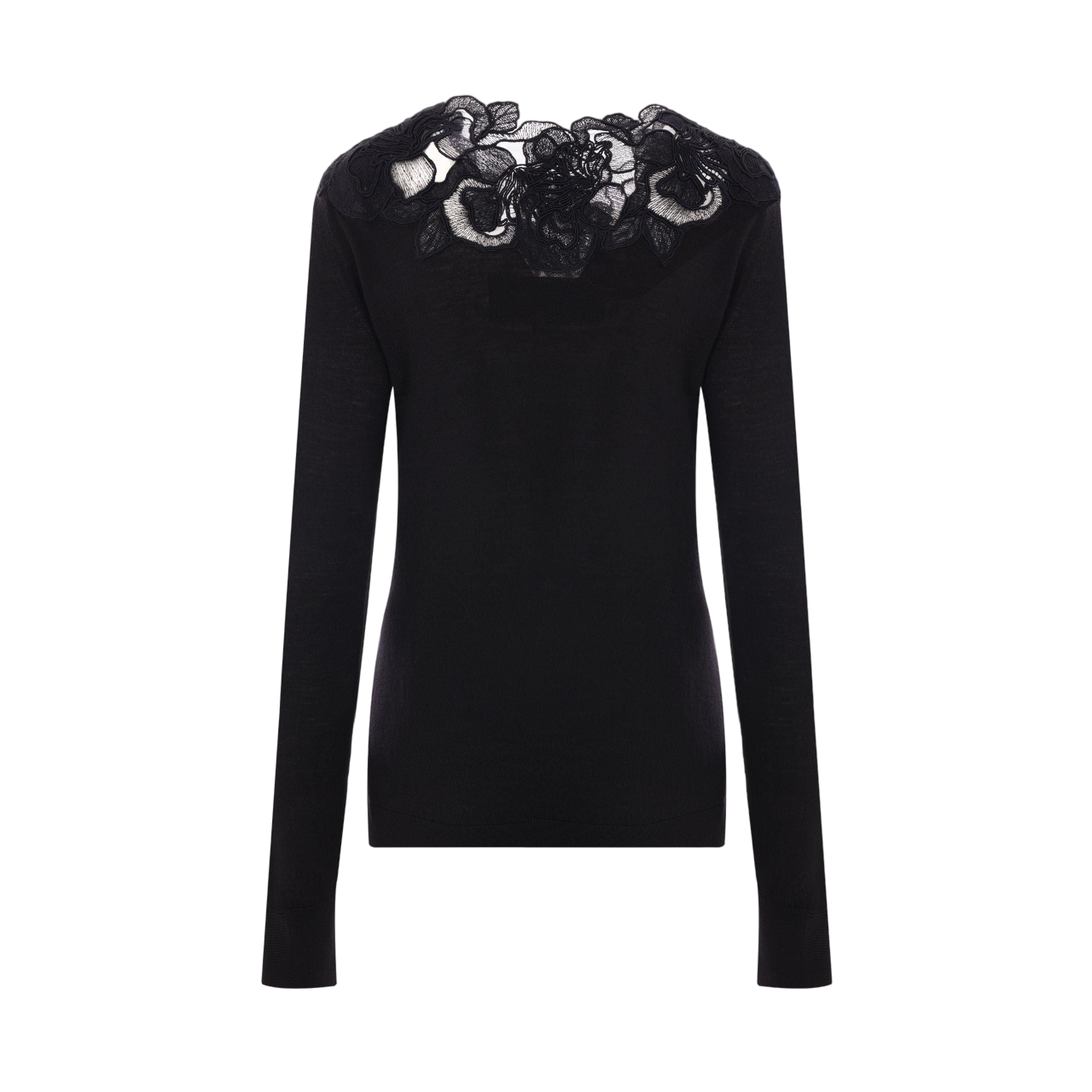 Wool and Lace Sweater-ERMANNO SCERVINO-JOHN JULIA