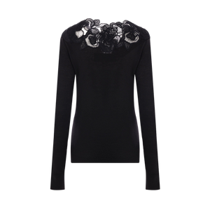 Wool and Lace Sweater-ERMANNO SCERVINO-JOHN JULIA