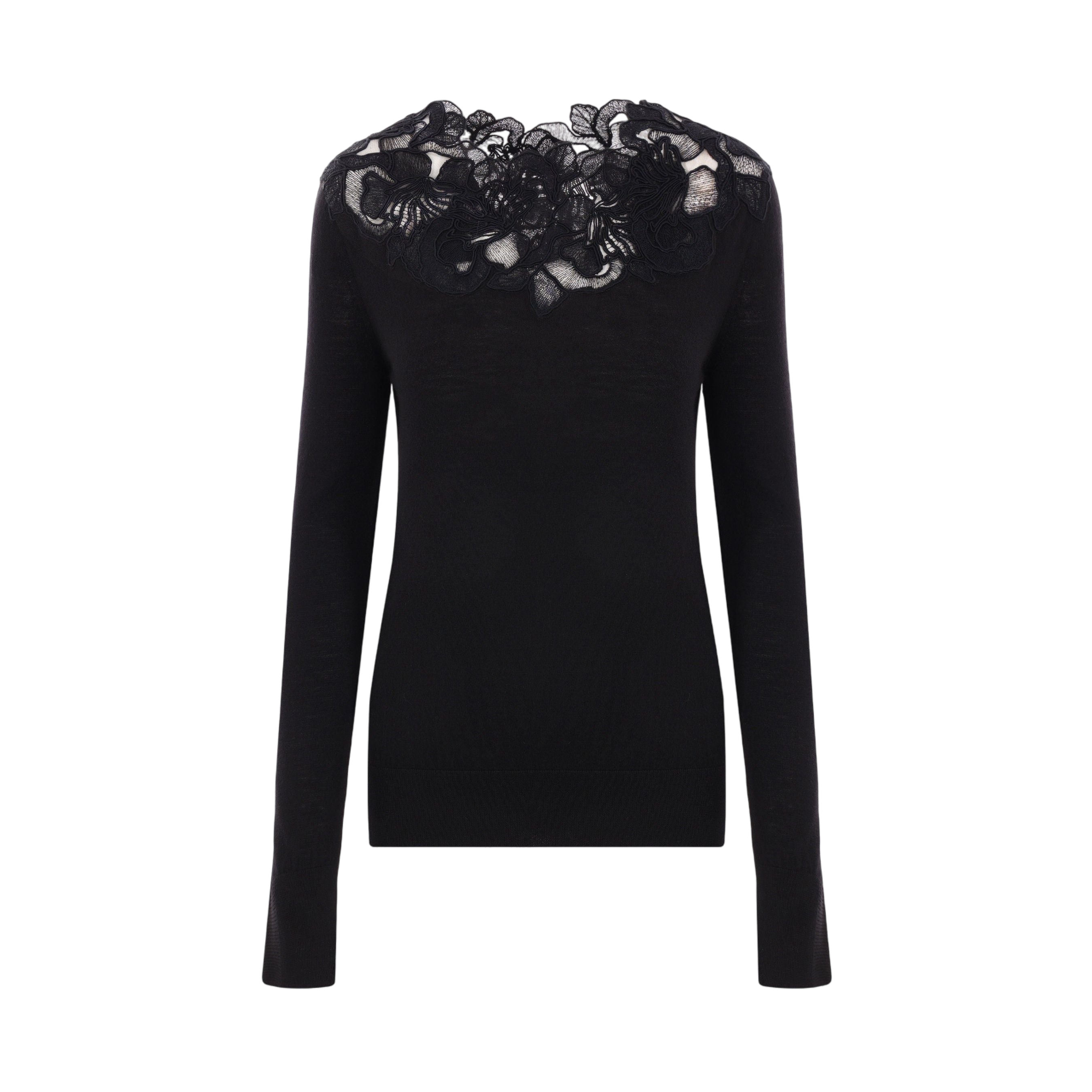 Wool and Lace Sweater-ERMANNO SCERVINO-JOHN JULIA