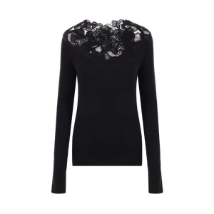 Wool and Lace Sweater-ERMANNO SCERVINO-JOHN JULIA