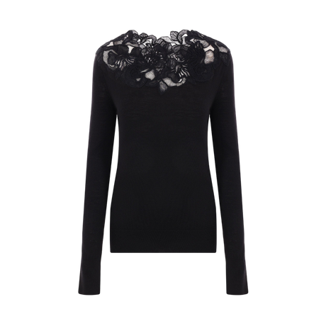 Wool and Lace Sweater-ERMANNO SCERVINO-JOHN JULIA