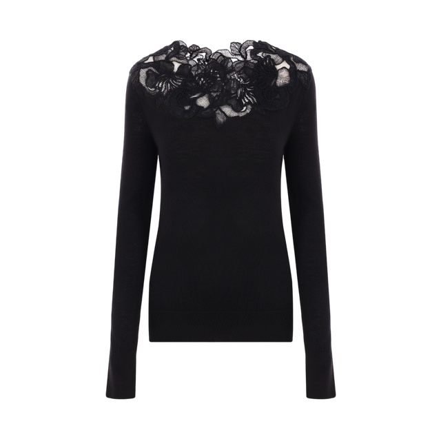 Wool and Lace Sweater-ERMANNO SCERVINO-JOHN JULIA