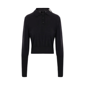 Wool and Silk Polo Sweater-SIMONE ROCHA-JOHN JULIA