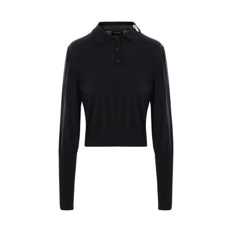 Wool and Silk Polo Sweater-SIMONE ROCHA-JOHN JULIA