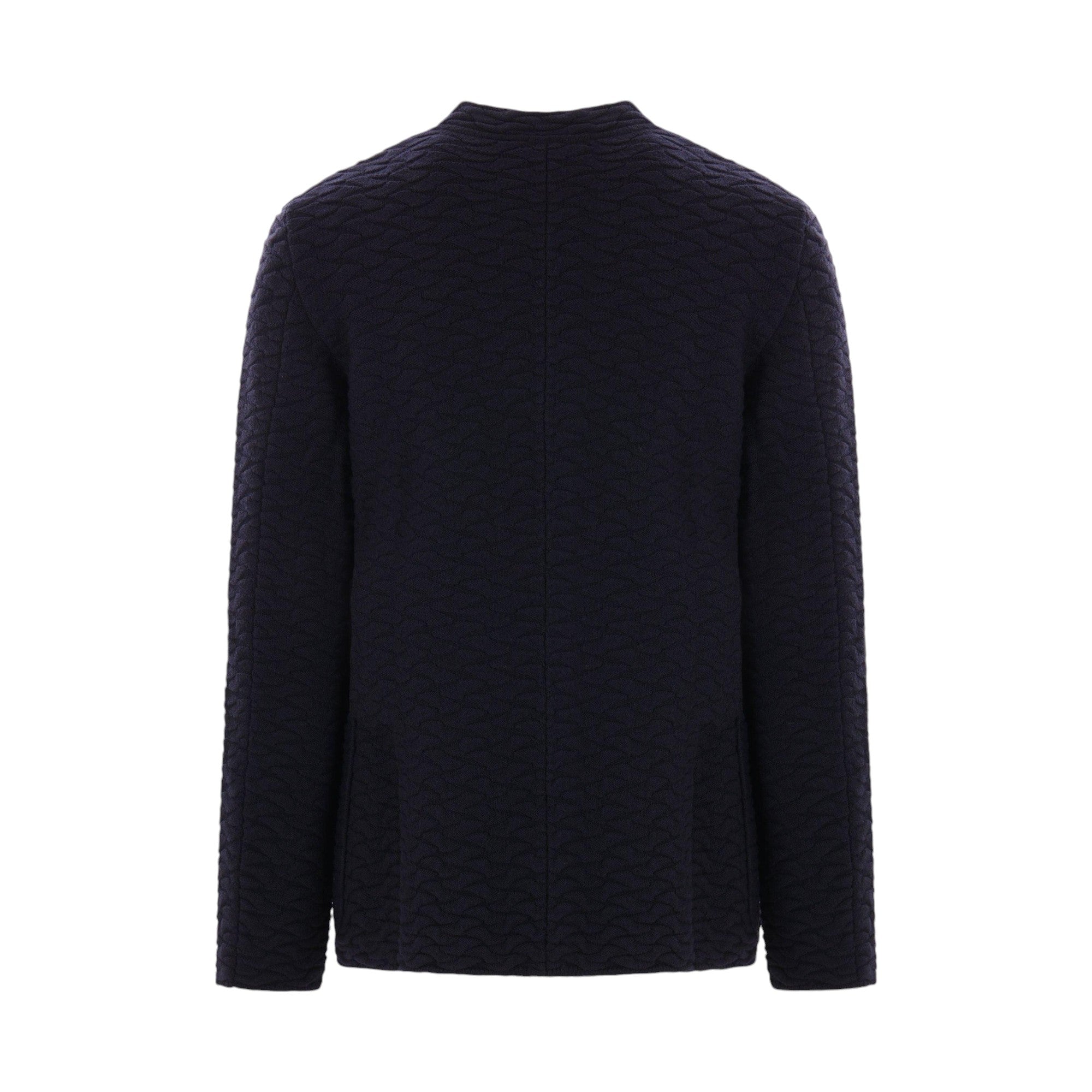 Wool Band Collar Cardigan-GIORGIO ARMANI-JOHN JULIA