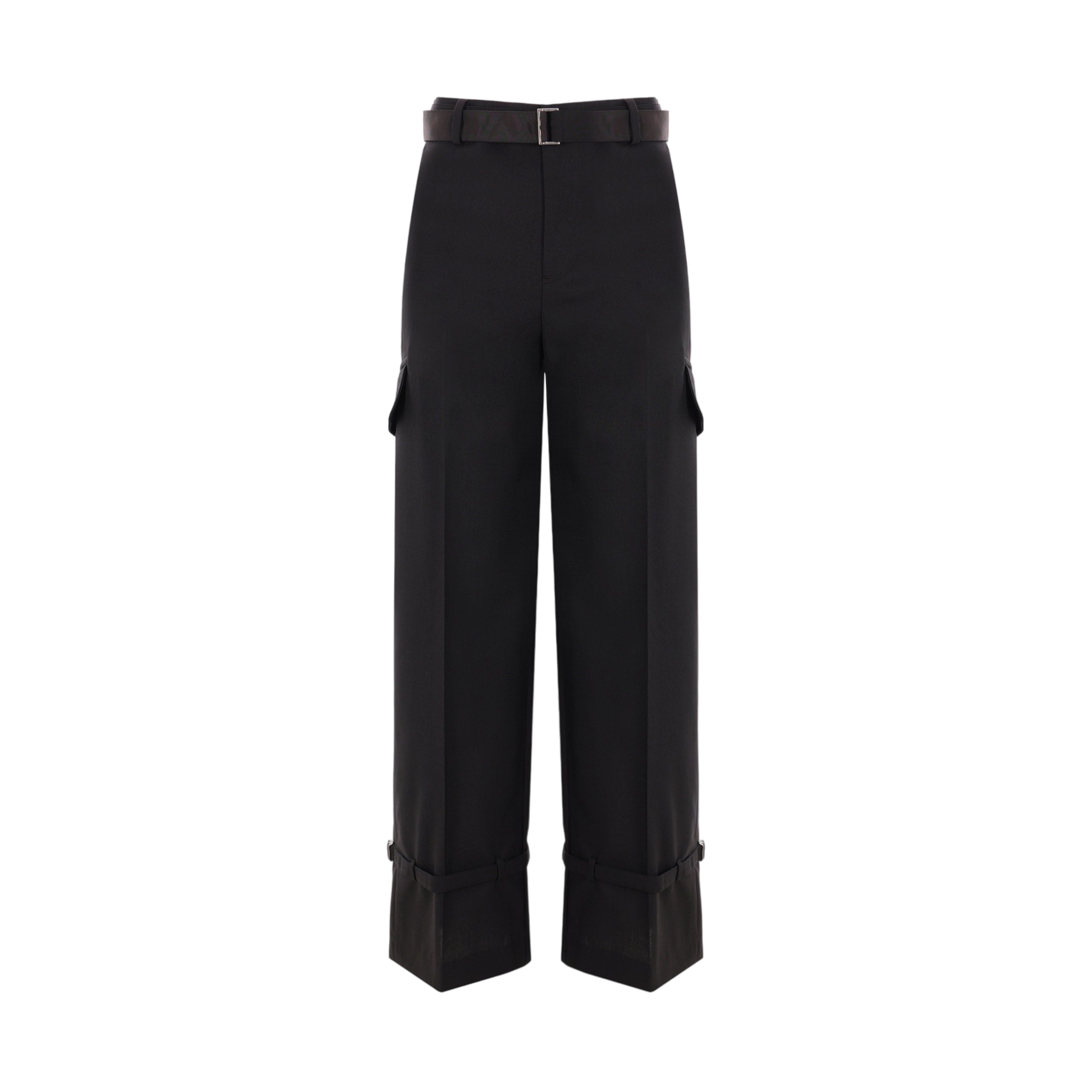 Wool Blend Cargo Trousers-SACAI-JOHN JULIA