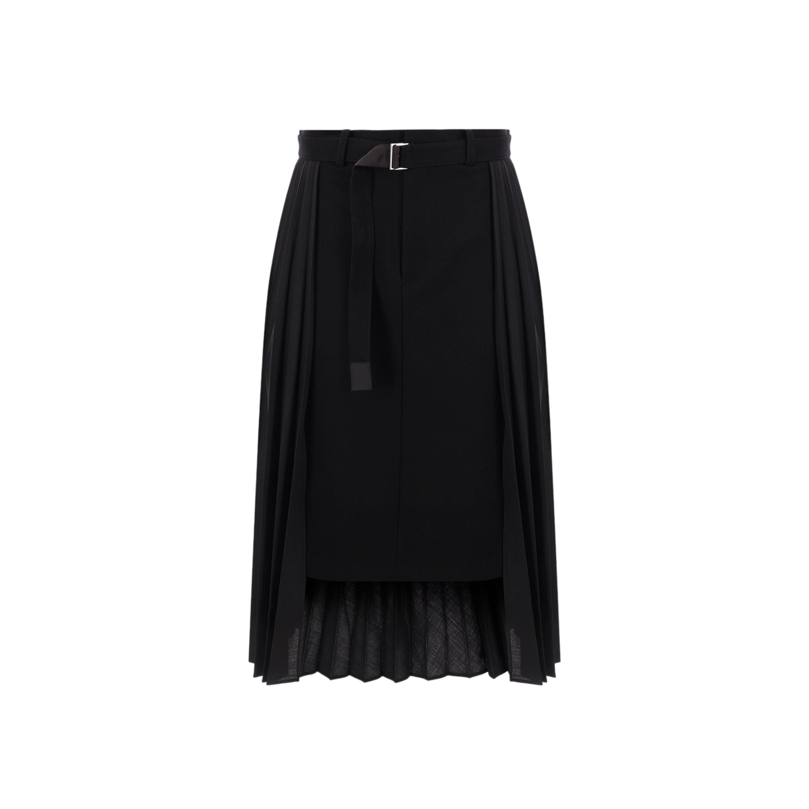 Wool Blend Destructured Skirt-SACAI-JOHN JULIA