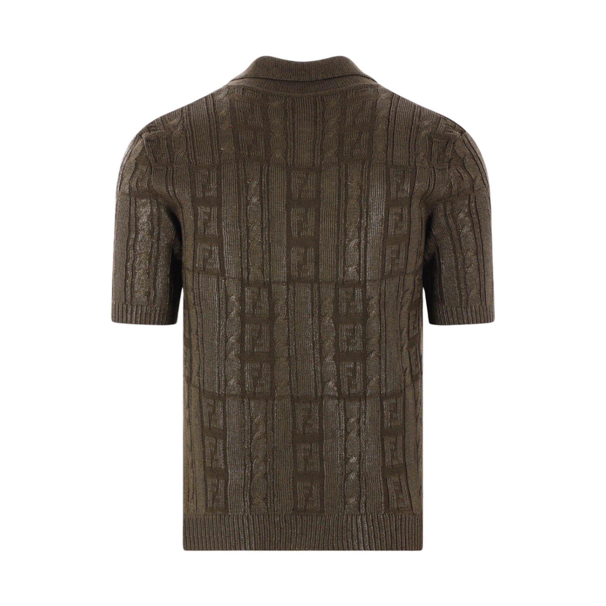 Wool Blend FF Knit Polo Shirt-FENDI-JOHN JULIA