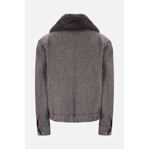 Wool Blend Oversize Bomber Jacket-STELLA MCCARTNEY-JOHN JULIA