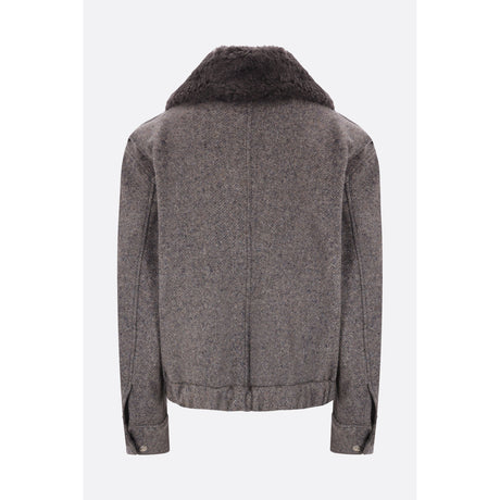 Wool Blend Oversize Bomber Jacket-STELLA MCCARTNEY-JOHN JULIA