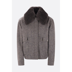 Wool Blend Oversize Bomber Jacket-STELLA MCCARTNEY-JOHN JULIA