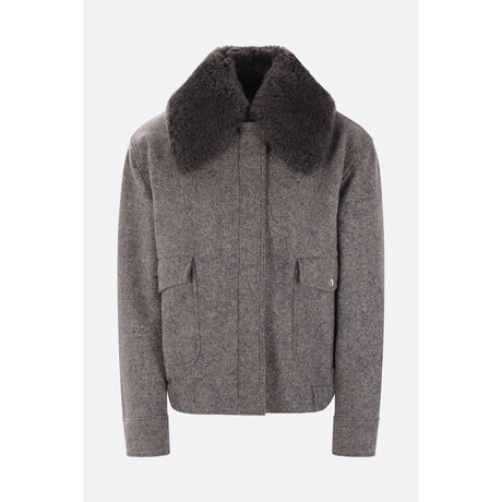 Wool Blend Oversize Bomber Jacket-STELLA MCCARTNEY-JOHN JULIA