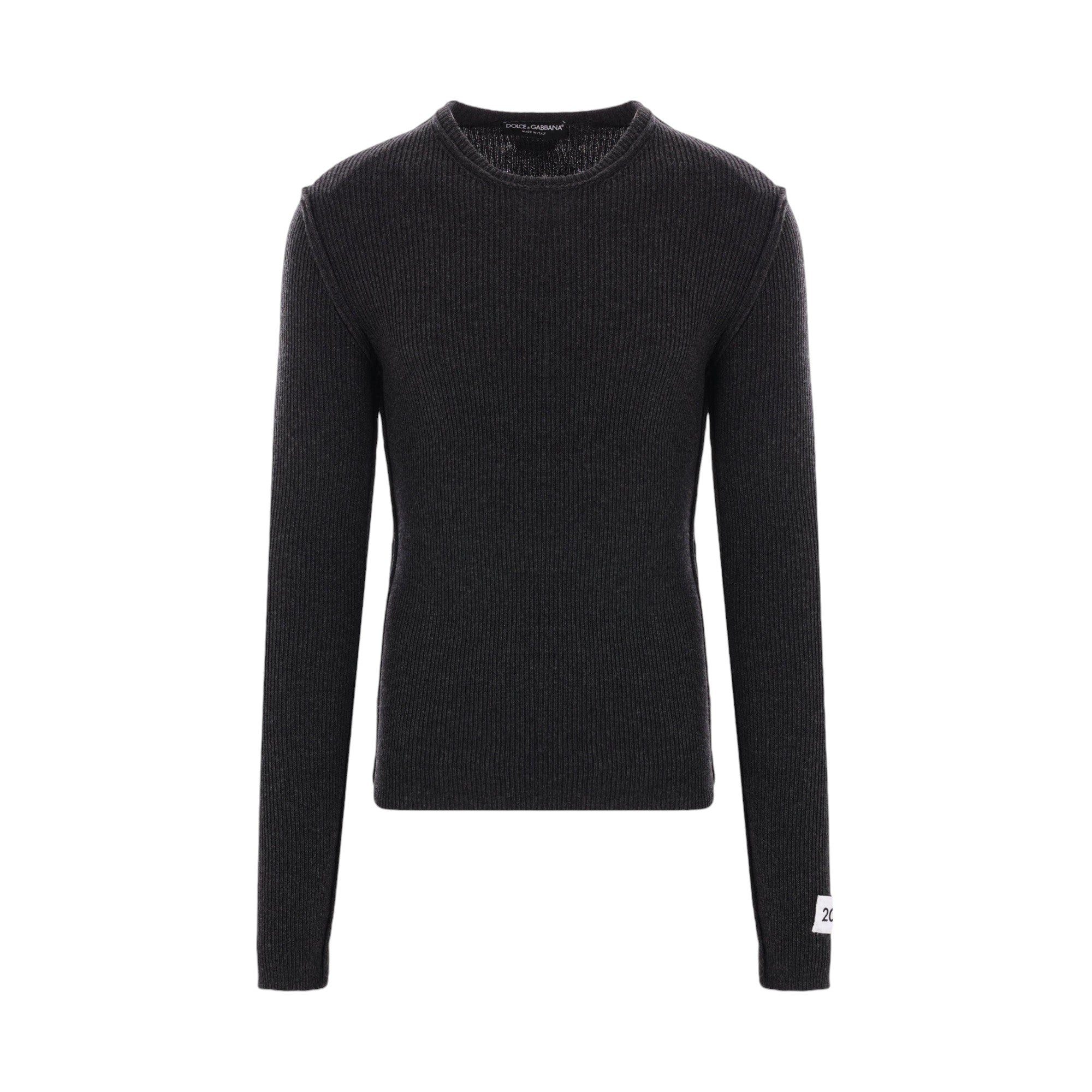 Wool Blend Ribbed Sweater-DOLCE & GABBANA-JOHN JULIA